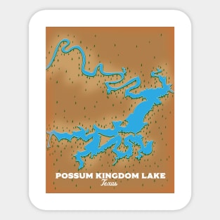 Possum Kingdom Lake Texas map Sticker